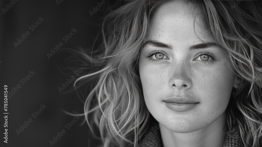 Shy Grace: Portrait of a Woman with a Modest and Innocent Demeanor