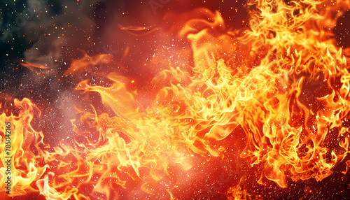 Fire flames background. Generative ai design concept.