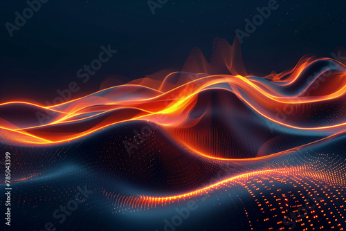 Dynamic digital wave of light abstract wallpaper background