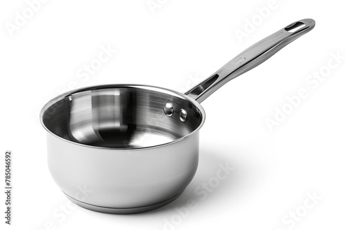 stainless steel pan isolated, A stainless steel saucepan isolated on white