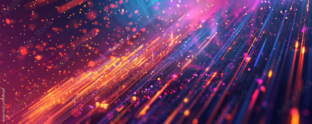 Obraz premium 3d rendering of abstract technology background with glowing particles. Network concept. 