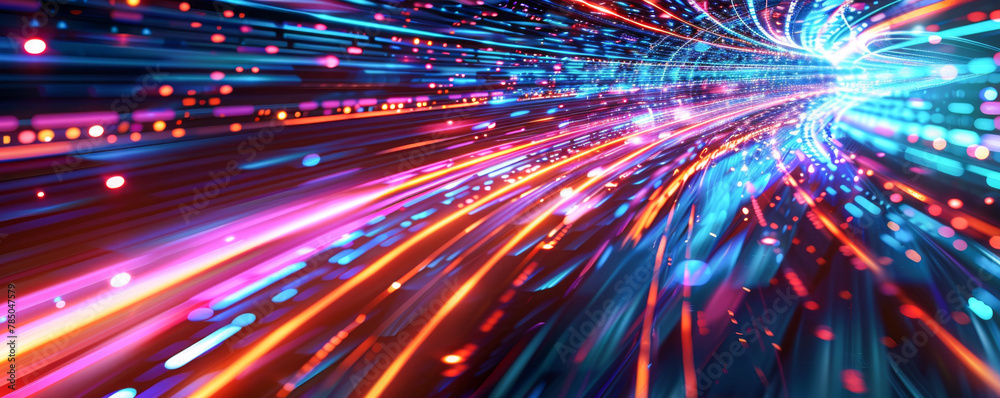 Obraz premium 3d rendering of abstract technology background with glowing particles. Network concept. 