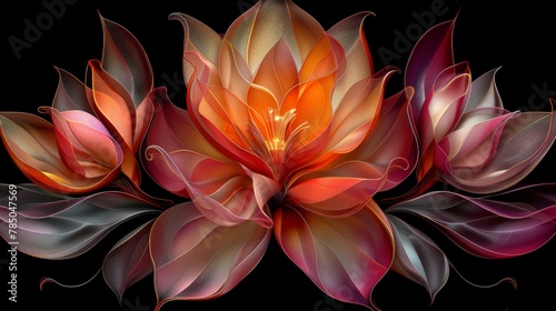 A beautiful flower with vibrant colors on a black background.