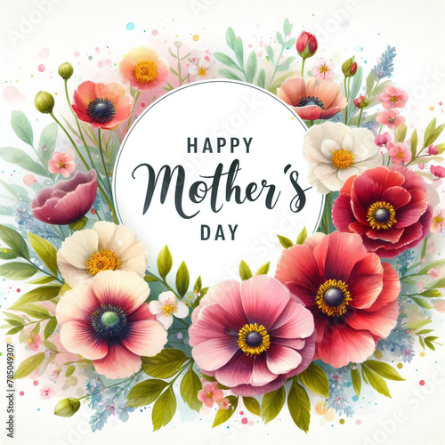 Mother's day lettering background 3D Style Happy Women's Day card design Floral design, Happy Mother's Day, congratulatory illustration for mother's day, heart, flowers, gift