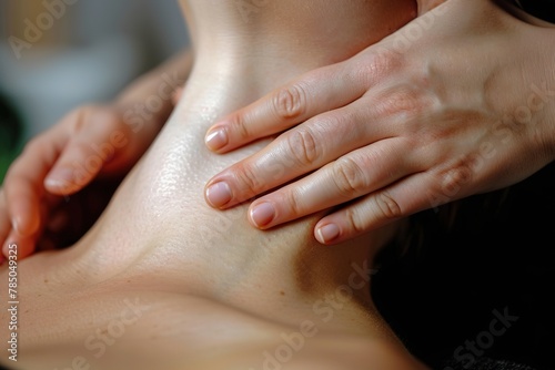 Close-up of hands performing a massage on skin, indicating relaxation and wellness.