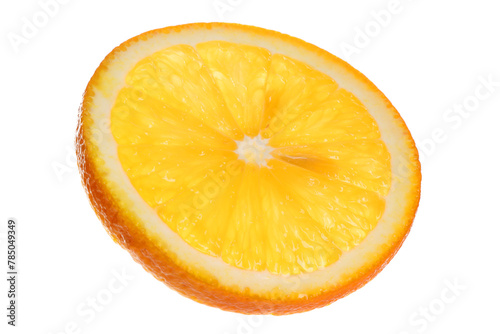 Slice of fresh ripe orange isolated on white