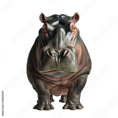 Hippopotamus white background