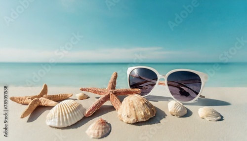 美しい砂浜と海、貝殻 photo
