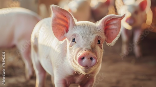 A Curious Little Piglet Staring