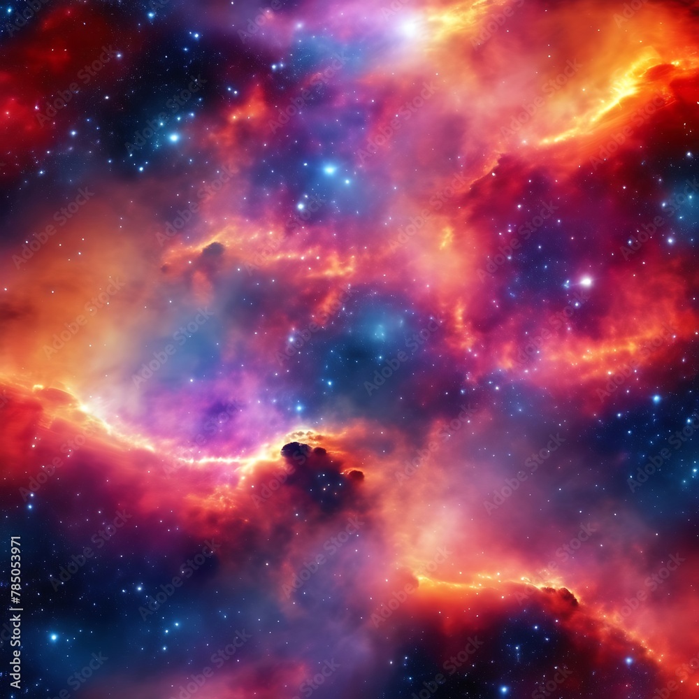 Vibrant and colorful space galaxy nebula on a starry night in the ...