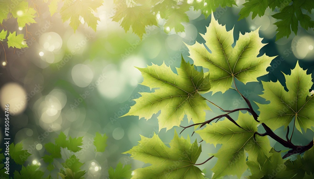 photorealistic,background, full colour maple small leaves