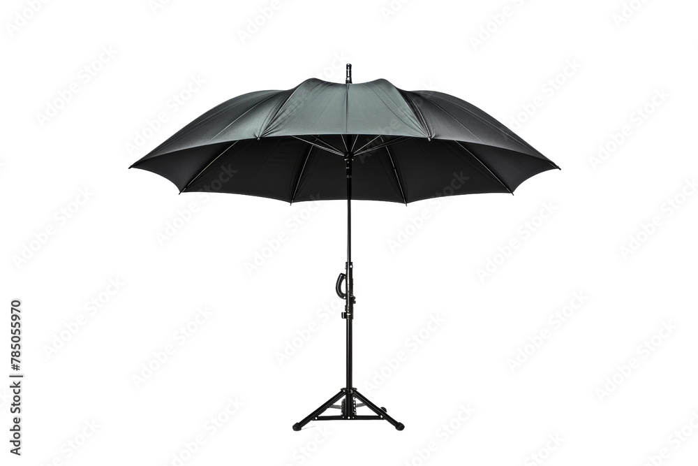 Monochrome Umbrella Elegance. On White or PNG Transparent Background.