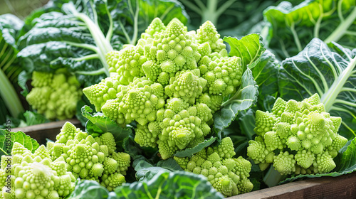 Romanesco broccoli  background. heathy food concept