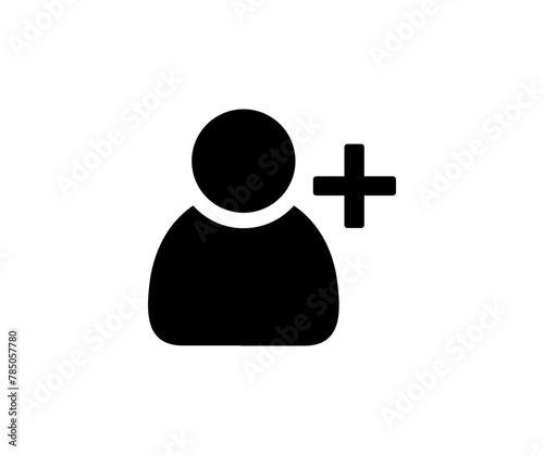 Add new user icon. Profile avatar with plus symbol. Add user profile icon vector design and illustration.
