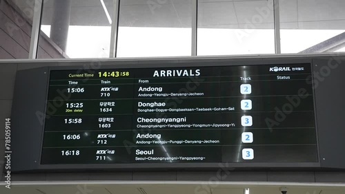 기차역 현황판 a train station's current status board
