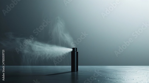 A minimalist composition of a dewy mist spray, capturing the essence of instant hydration and revitalization photo