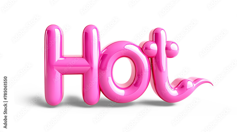3D letter HOT in fiery red on a transparent background 3D letter HOT in fiery red on a transparent background