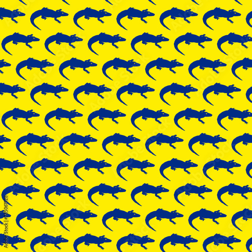 Pattern of rows of blue crocodiles photo