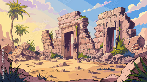 Ancient ruins, Illustration, background