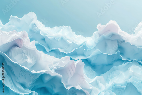 Stylized blue and white mountain range or clouds abstract wallpaper background