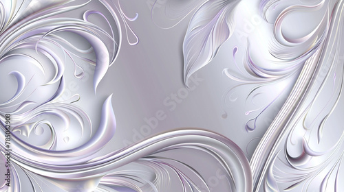 Chic swirls of lavender and muted silver on grey, a luxurious vector for beauty brands.