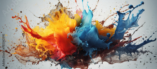 colorful watercolor ink splashes  paint 240