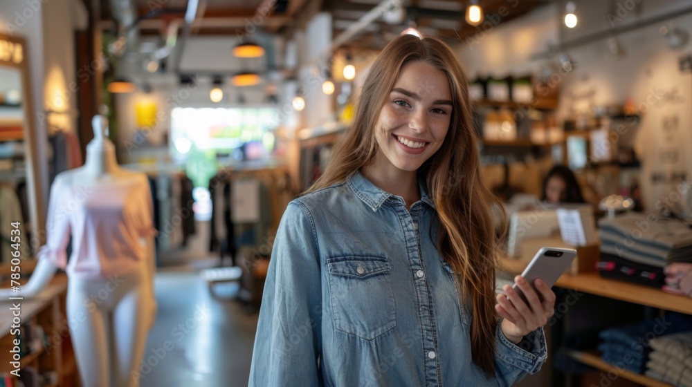 A Smiling Woman with Smartphone A Smiling Woman with Smartphone