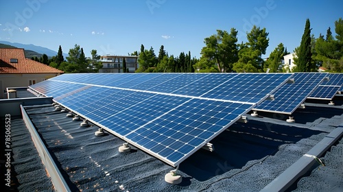 Solar Panels: Harnessing the Sun for a Greener Tomorrow. Concept Renewable Energy, Solar Power, Sustainable Practices, Green Technology, Eco-Friendly Solutions