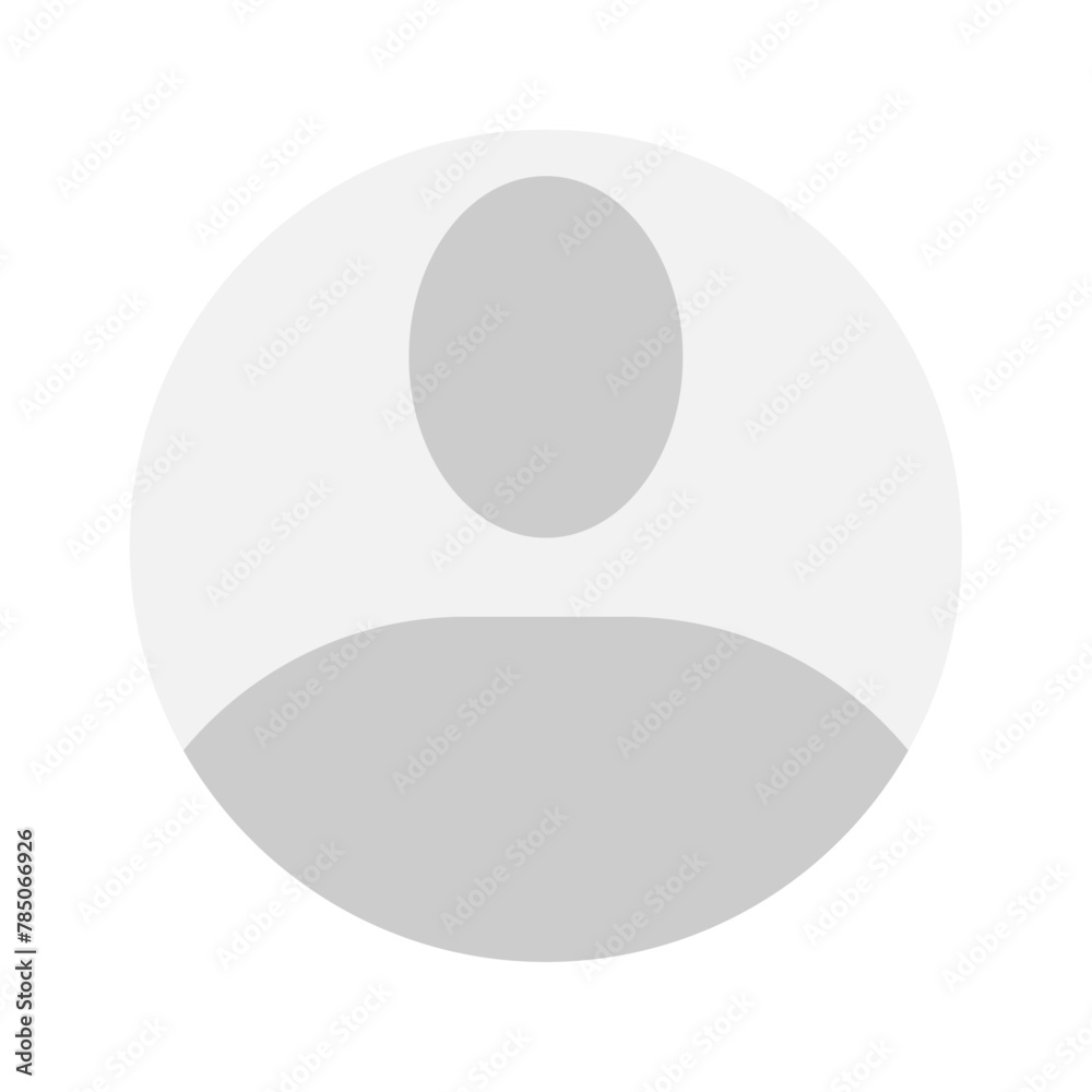 Vector flat illustration in grayscale. Avatar, user profile, person icon, gender neutral silhouette, profile picture. Suitable for social media profiles, icons, screensavers and as a template.