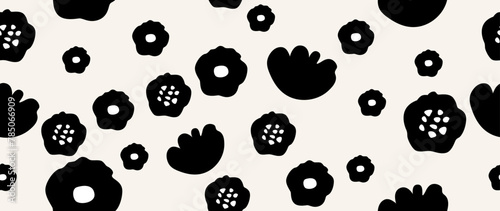 Vector illustration seamless. Flowers on a light background. Cute printable template. Ideal as a saber for textile design, cards, screensavers, posters, etc.