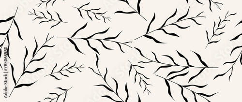 Vector illustration seamless. Leaves on a light background. Cute printable template. Ideal as a saber for textile design, cards, screensavers, posters, etc.