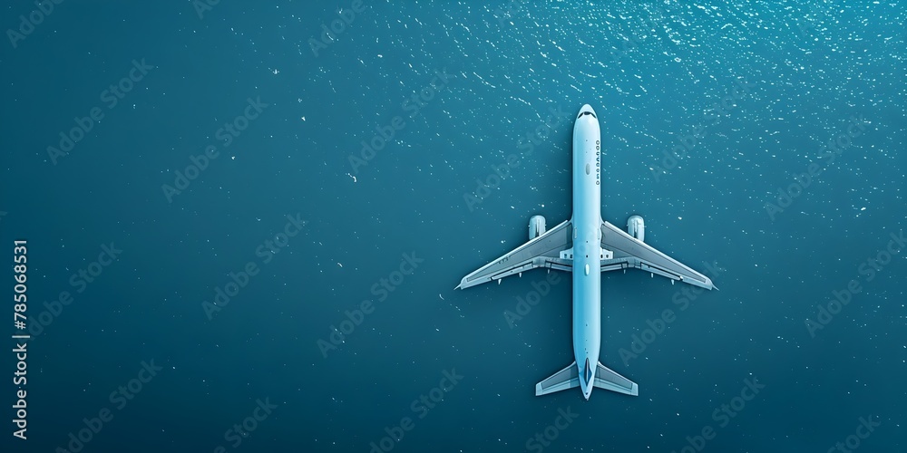 Aerial View of Cargo Plane Soaring Over Brilliant Blue Sky Exemplifying Global Connectivity and Commercial Reach Aerial View of Cargo Plane Soaring Over Brilliant Blue Sky Exemplifying Global Connectivity and Commercial Reach