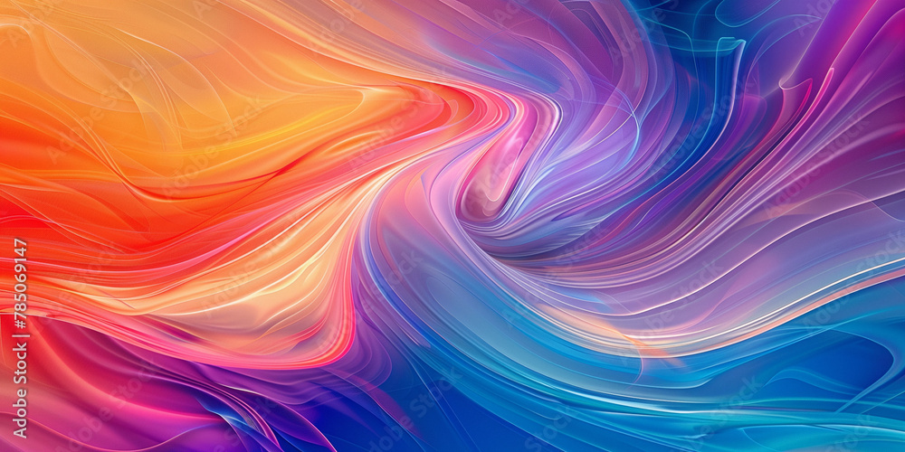Vibrant and colorful abstract pattern resembling flowing and swirling liquids with a mix of bright colors creating a striking effect.