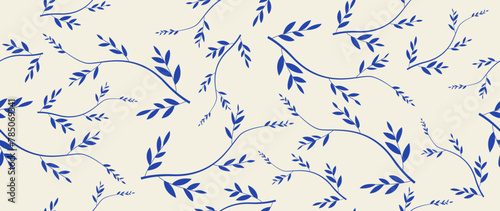 Vector illustration seamless. Leaves on a light background. Cute printable template. Ideal as a saber for textile design, cards, screensavers, posters, etc.