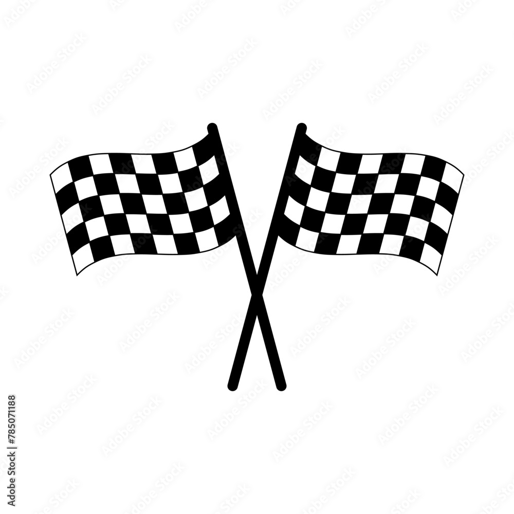Fototapeta premium Racing flag icon vector set. Race illustration sign. Finish symbol or logo.