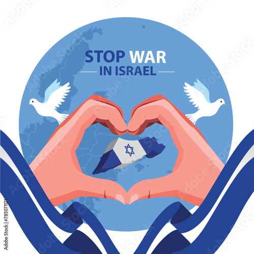 Iran and Israel war concept. Concept illustration depicting the conflict war between Iran and Israel.  Stop war Israel concept. Basemap and background concept. double exposure hologram concept.