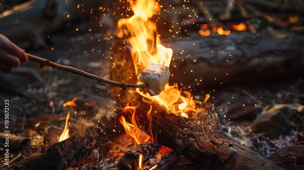 A bonfire burns. Close-up of flames. Summer evening. Slow motion. A bonfire burns. Close-up of flames. Summer evening. Slow motion.