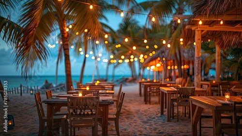 Background Attend a gl beach party with a backdrop of the sparkling ocean and swaying palm trees. © Nouman Ashraf