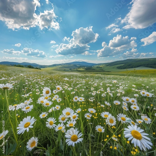 Flower-filled Meadow Under Sunny Skies photo