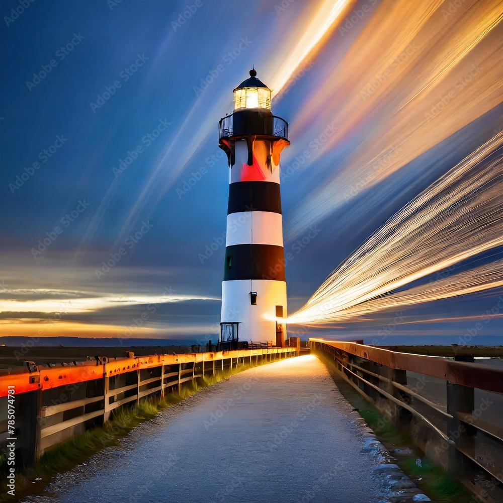 lighthouse at dusk,the dynamic world of highlighting with markers as the interplay of light and color. bold strokes, discover endless possibilities.