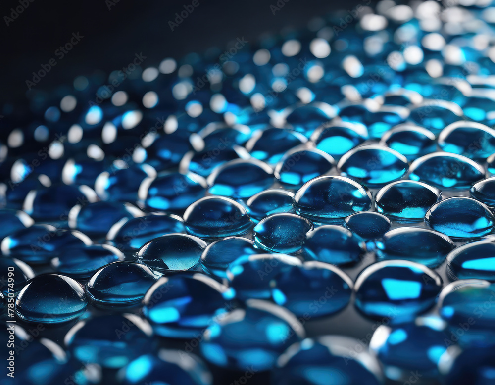abstract background with water drops on a glass surface, blue tone abstract background with water drops on a glass surface, blue tone
