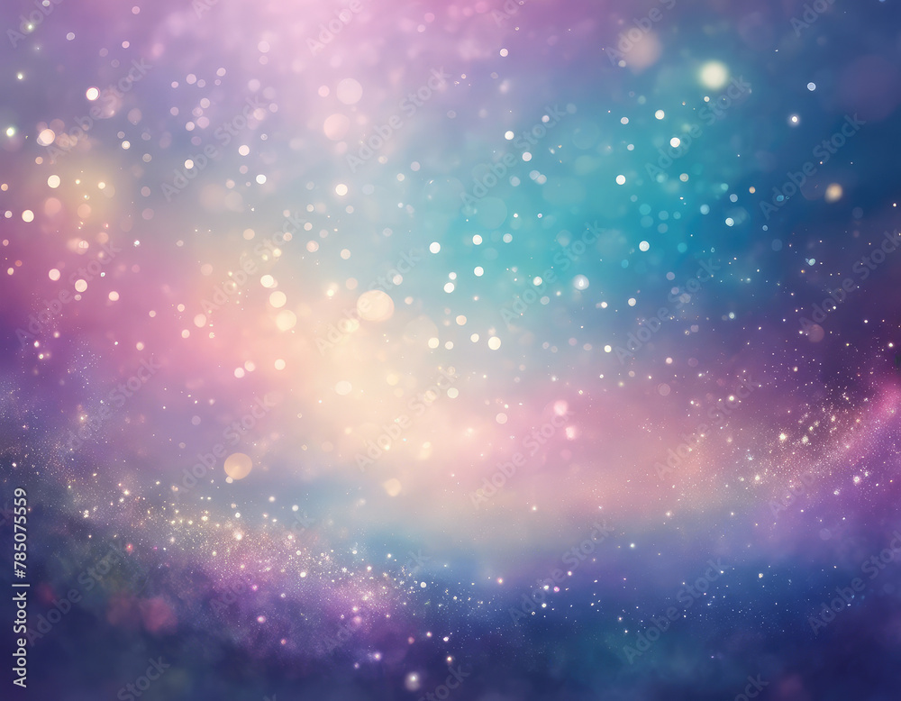 Fototapeta premium Abstract background with bokeh lights and stars.