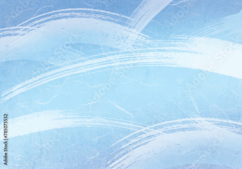 水彩による筆描き背景　夏・涼イメージ