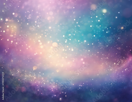 Abstract background with bokeh lights and stars. 