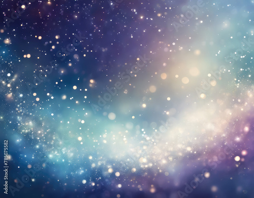 Abstract background with bokeh lights and stars. 