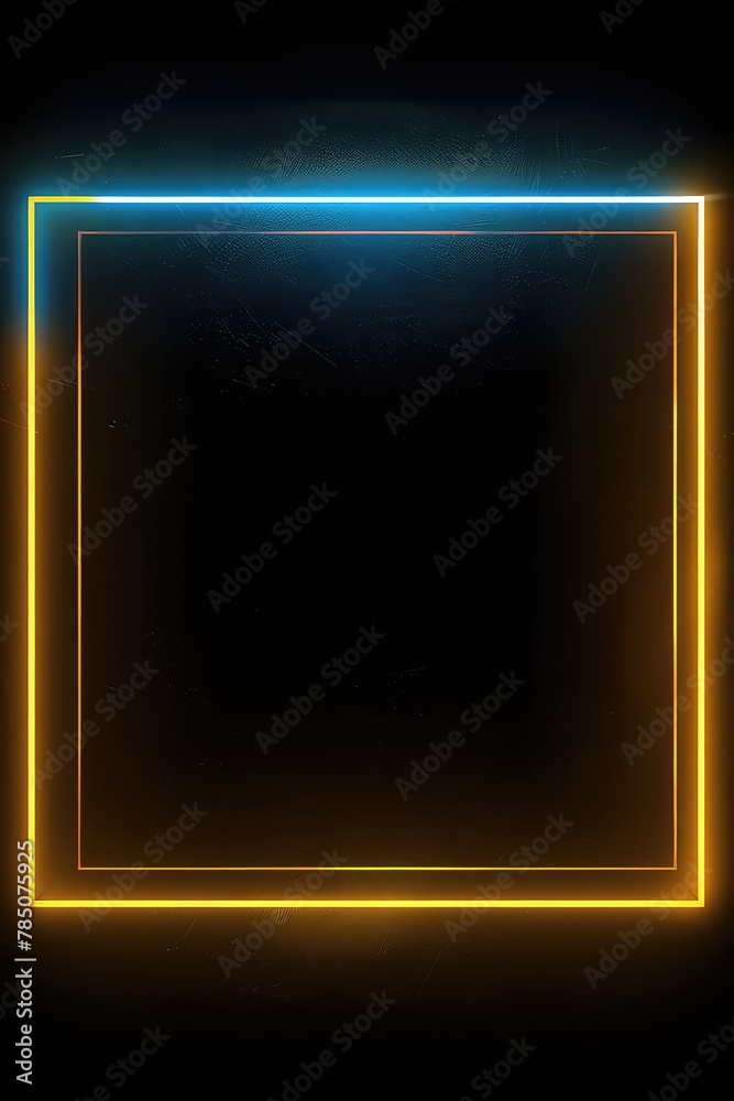Neon square frames, glowing borders set, colorful futuristic UI design ...