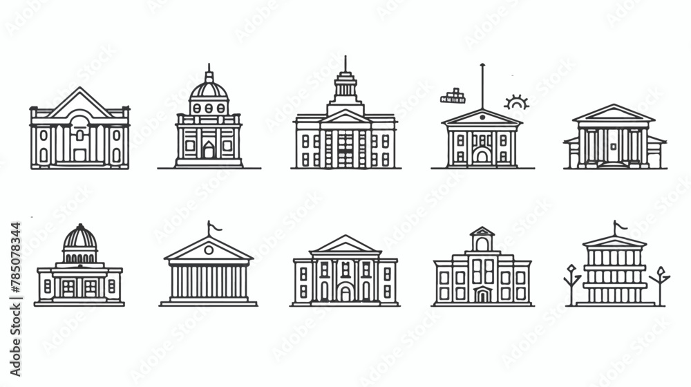 Government and educational public building set.