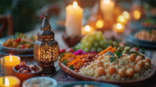 Traditional Middle Eastern food of Arabic cuisine for the Eid al adha holiday