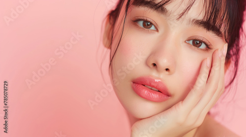 Serene beauty: japanese woman with flawless skin