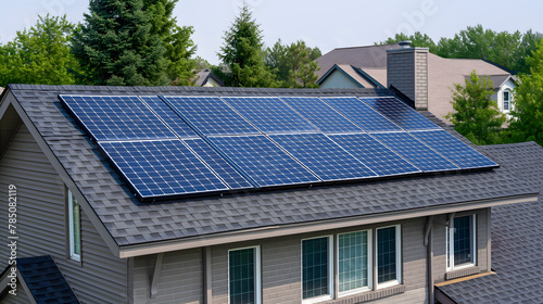 Wallpaper Mural Solar panels on the roof of a house. Photovoltaic modules for renewable energy. Torontodigital.ca
